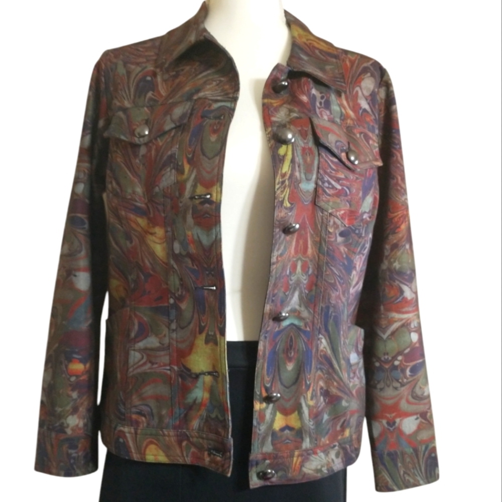 Christopher & Banks Multicolor Abstract Women's Jacket